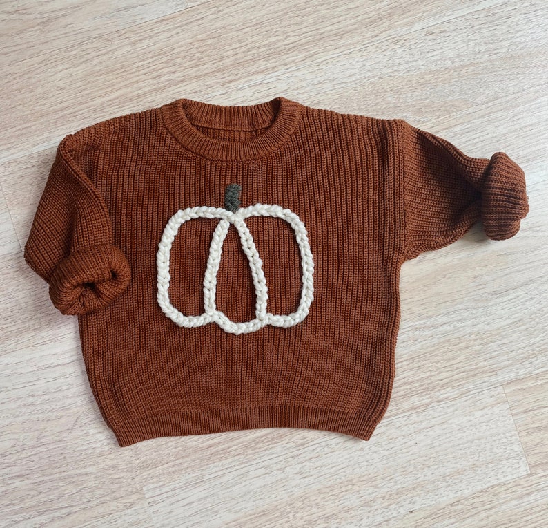 Custom Baby and Toddler Sweater Fall Sweater Embroidered Sweater for Baby Name Sweater Embroidered Sweatshirt Baby Gift image 4