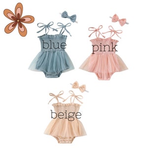 Custom romper custom tulle romper tutu romper embroidered romper image 7