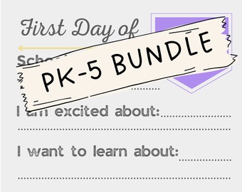 BUNDLE First Day of School Signs | Printable | Instant Download | PreK-5th Grade