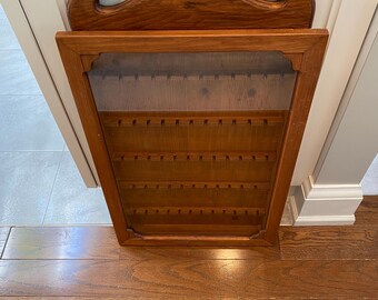 Vintage  Wood 60 Spoon Souvenir Display Rack 5 Tier | Vintage Wood 60 Spoon Display | Vintage Wood 60 Souvenir spoon  Wall Rack