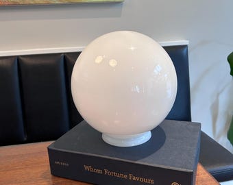 Vintage White Milk Glass Round 8” Globe Light Lamp Shade Cover Replacement / MCM white round 8” replacement globe