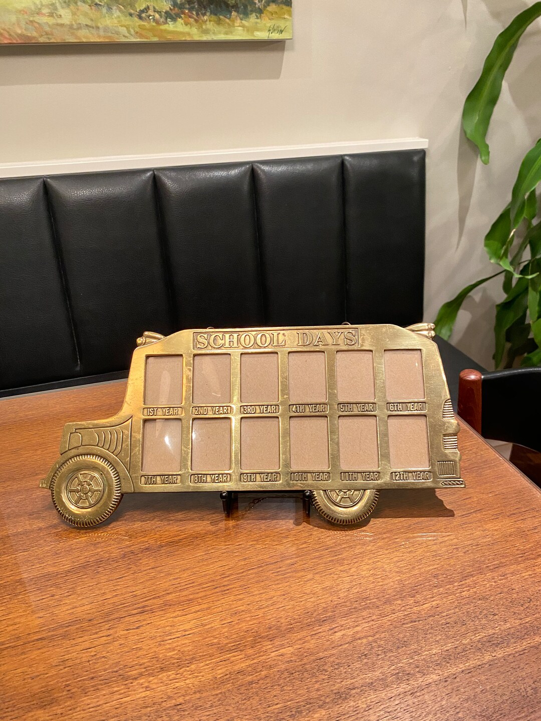 Vintage Brass School Bus Picture Frame School Days Grade Etsy