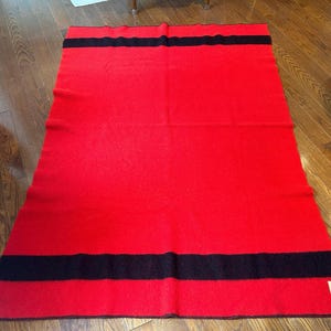 Vintage Horner Brothers Red Wool Trapper Blanket | Red Wool Trapper Blanket