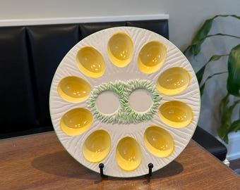 Vintage Deviled Eierteller | Hergestellt in Japan | Mid-Century Keramik Eierplatte | Frühlings-Ostern-Servierplatte