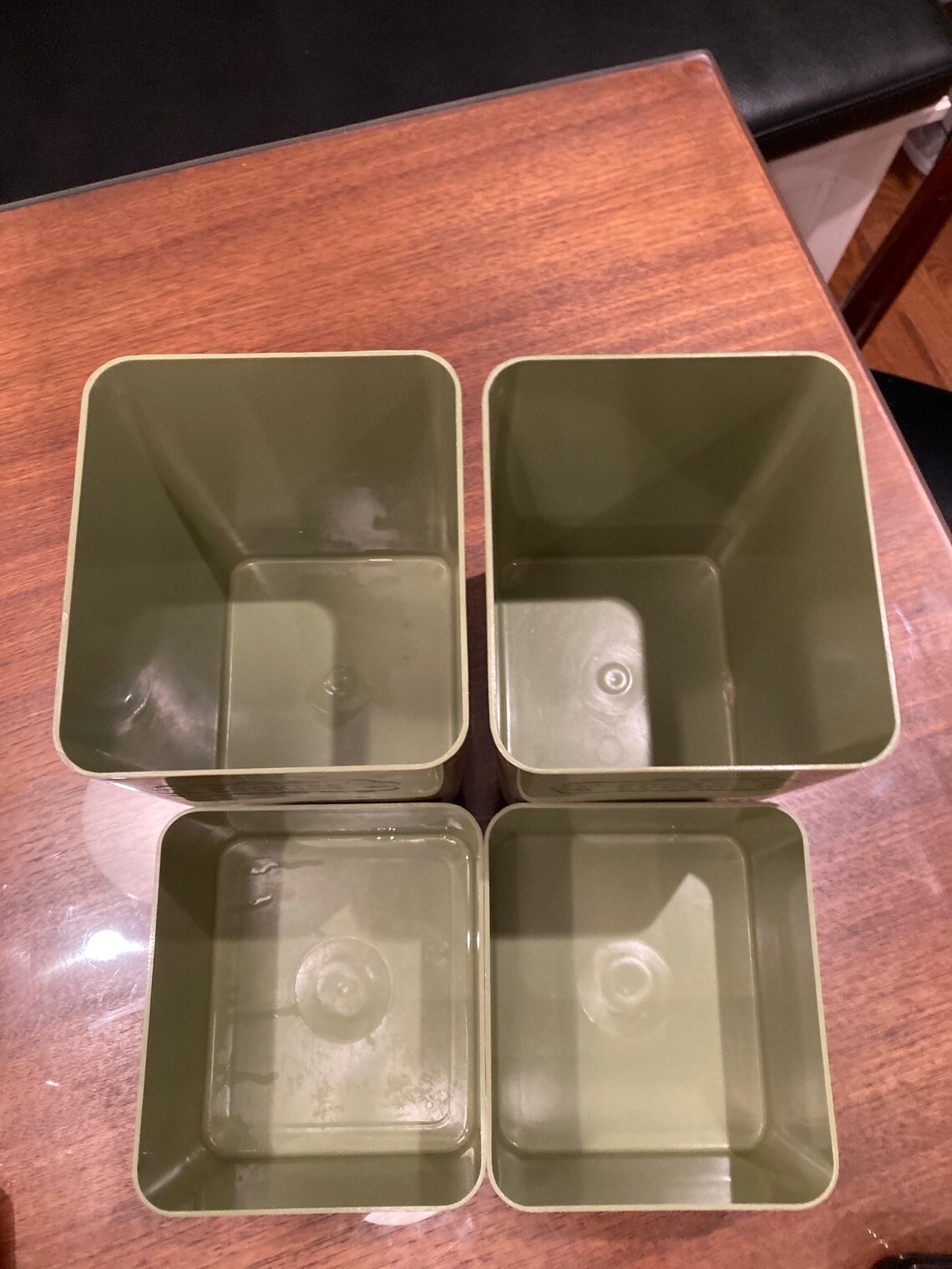 Vintage Retro Olive Green Canister Set of 4 From Beacon Etsy
