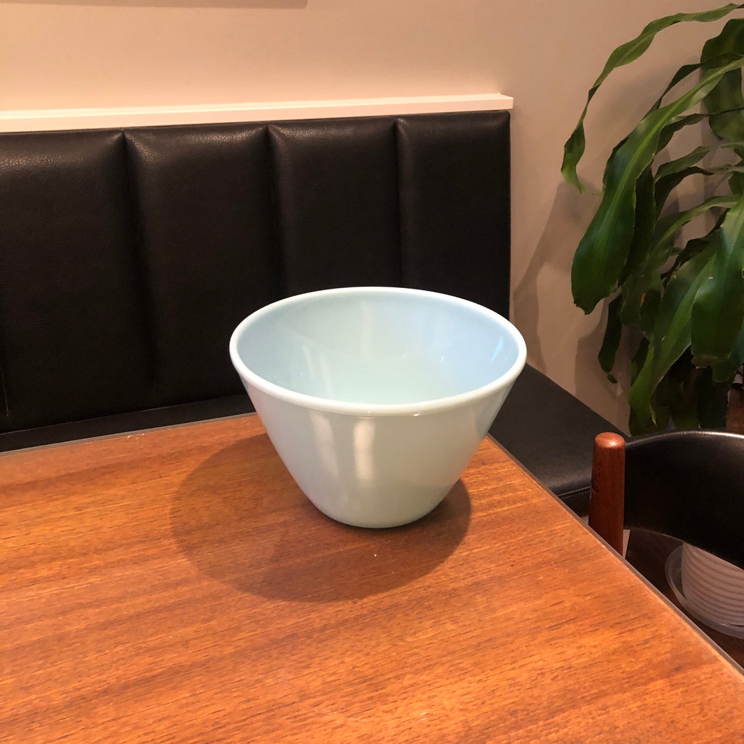 Vintage Fire King Blue Milk Glass Delphite Serving Bowl Etsy