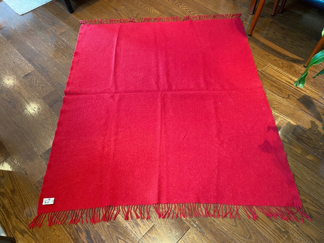 Vintage Greece Red Wool Blanket Vintage Red Wool Blanket Vintage Red