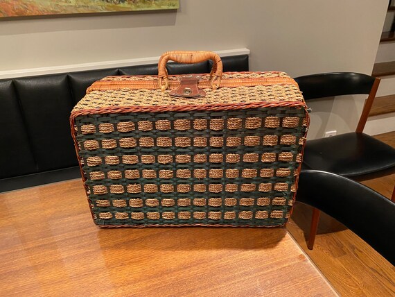 Vintage Wicker Suitcase Picnic Set Of 4 | Vintage… - image 3