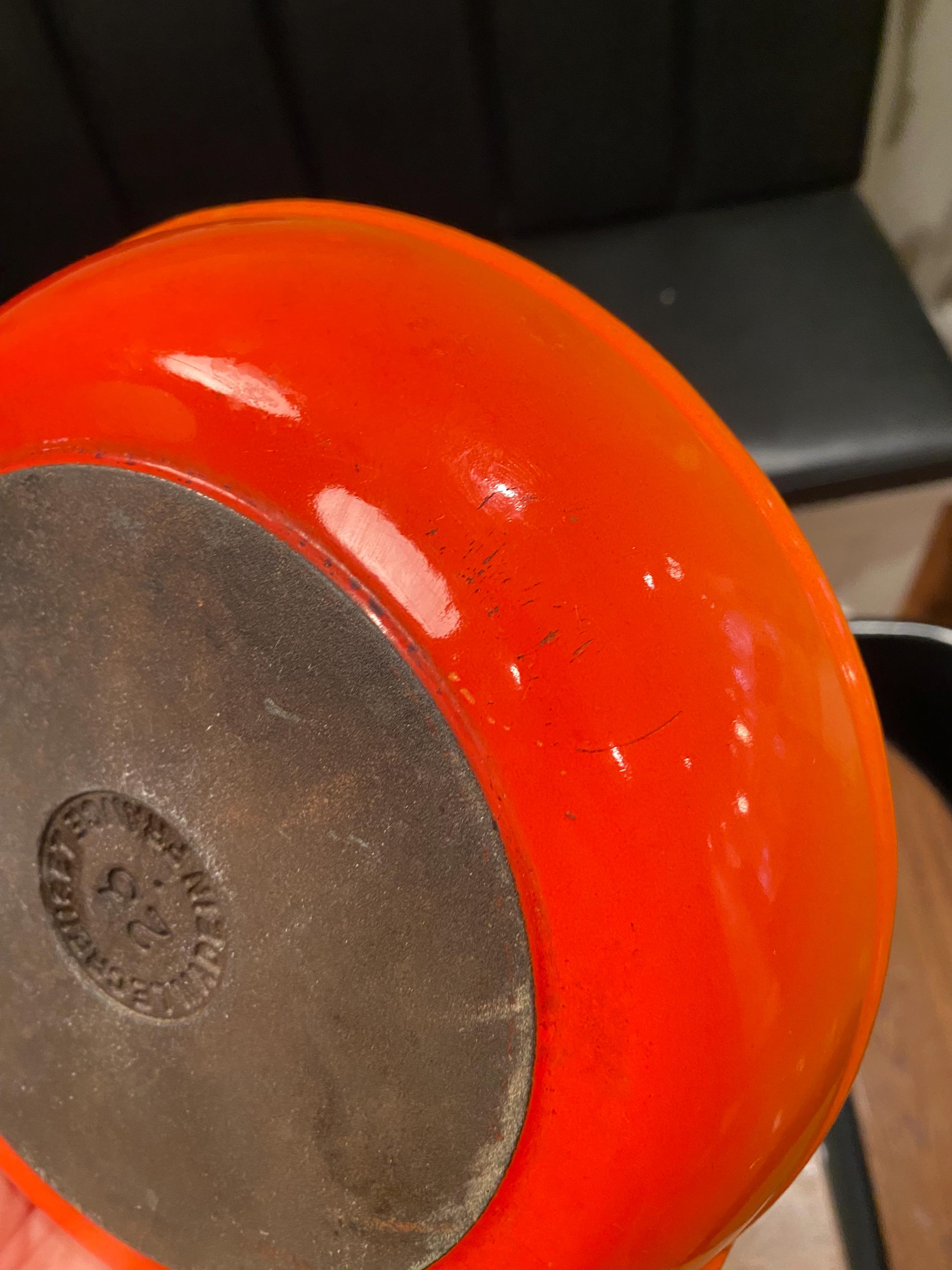Cocotte NOMAR Le Creuset France Vintage - Fonte Ronde Orange N°23, Induction, Comme Neuve