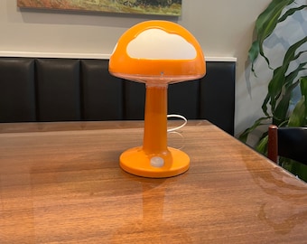 Vintage Retro IKEA mushroom orange with white clouds