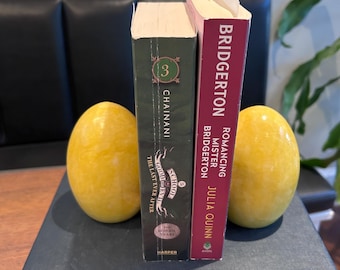 Vintage alabaster lemon bookends / mcm alabaster lemon bookends / vintage natural stone lemon bookends