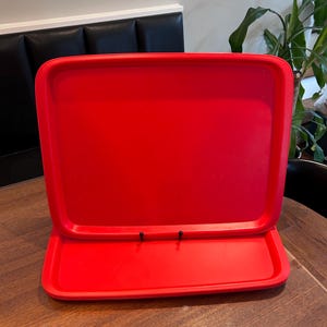 Set of 3 Vintage 13”x17” Rosti Orange Serving Tray: Mid-Century Modern Kitchenware