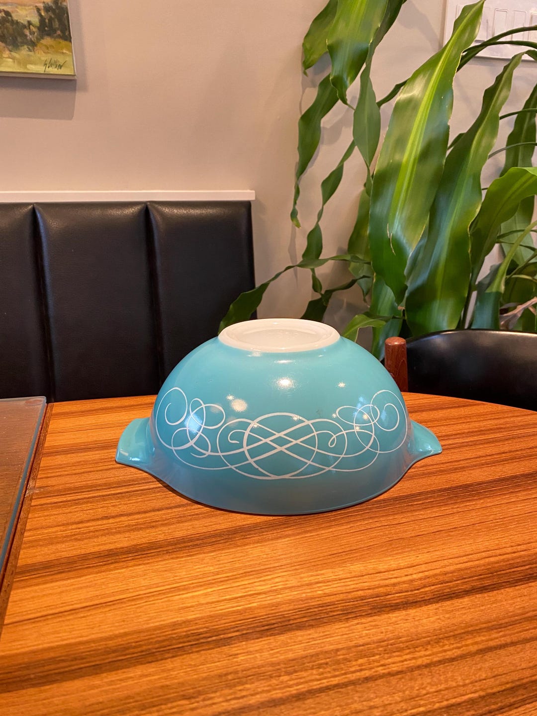 Vintage 1959 Pyrex Promotional Turquoise Blue White Scroll Swirl ...