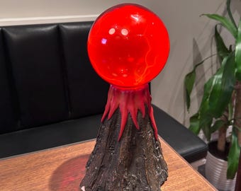 Vintage  LumiSource Mini Electra Red Plasma Ball Mountain Volcano Lamp Halloween / vintage volcano red plasma lamp/ mountain plasma lamp