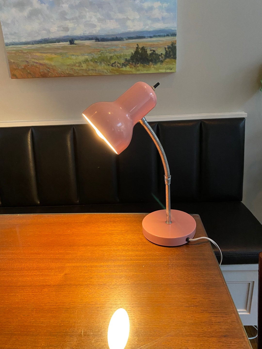Vintage Pink Gooseneck Desk Lamp Vintage Pink Table Lamp Etsy