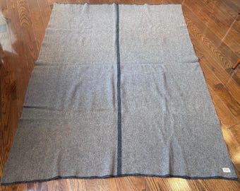 Vintage-Militärdecke aus kanadischer Wolle – neuwertiger Zustand / Vintage-Militärdecke aus Wolle / Vintage-graue Wolldecke / Armeedecke aus Wolle