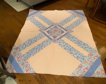 Vintage Ballerina Professionell gefertigte Quilt | Rosa Vintage Quilt | Doppelseitiger Vintage Quilt