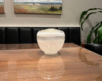 Mcm Wolkenkratzer-Stil texturierte Glas Runde Leuchte | MCM UFO Deckenleuchte | MCM Leuchte | Art Deco Wolkenkratzer-Leuchte