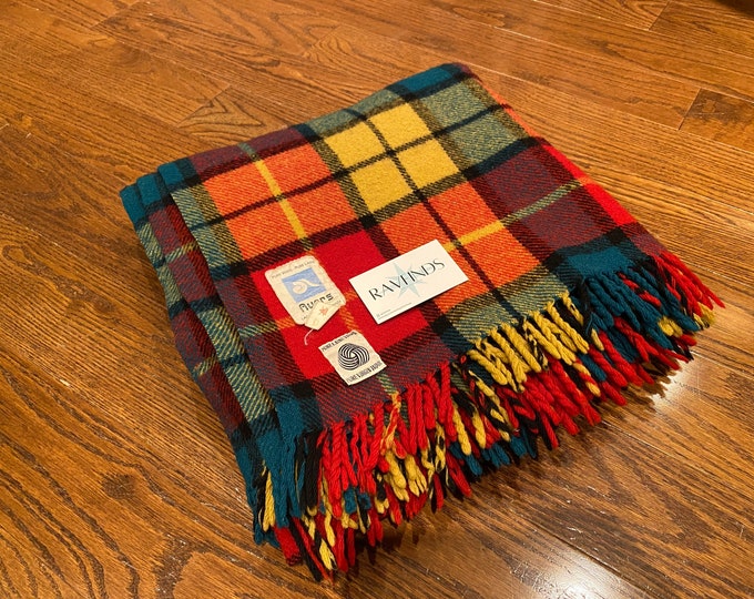 Vintage Ayers Pure Virgin Wool Plaid Blanket/throw vintage Wool Blanket
