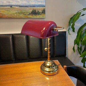 Burgundy Shade Bankers Library Desk Lamp Bankers Desk Lamp Bankers