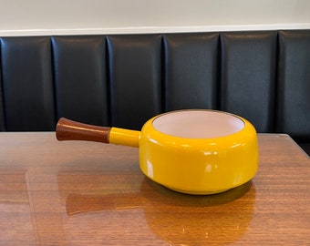 Vintage Dansk France Mustard Yellow Kobenstyle Fondue, Mid Century Yellow Kobenstyle Pot