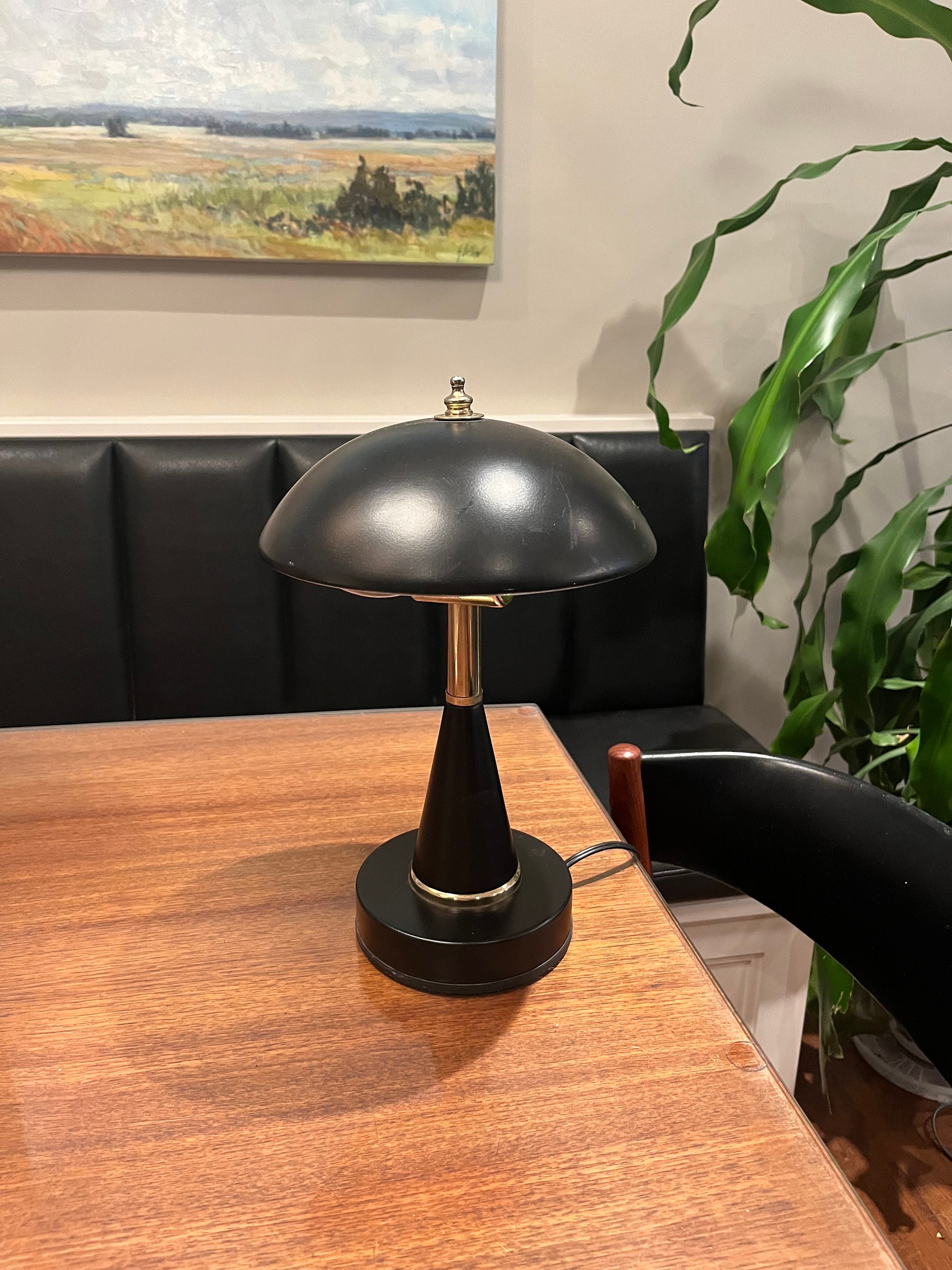 Lampe champignon vintage en fer taupe h45cm - Arty
