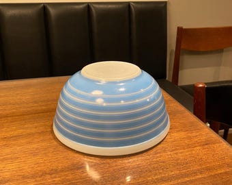 Vintage Pyrex Blue Striped Bowl #403 2 1/2 QT