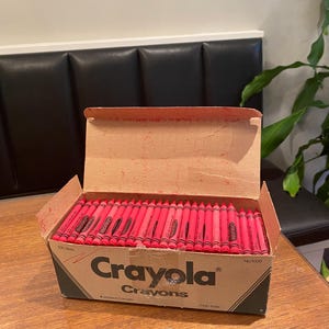 Vintage Red Rouge Crayon box of 250 / vintage red crayon box / vintage red bulk crayon carton