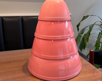 Vintage Pink 401 402 403 404 Pyrex Bowls/ Vintage Pink Flamingo Pyrex Nesting Bowls / Pink Pyrex Bowls