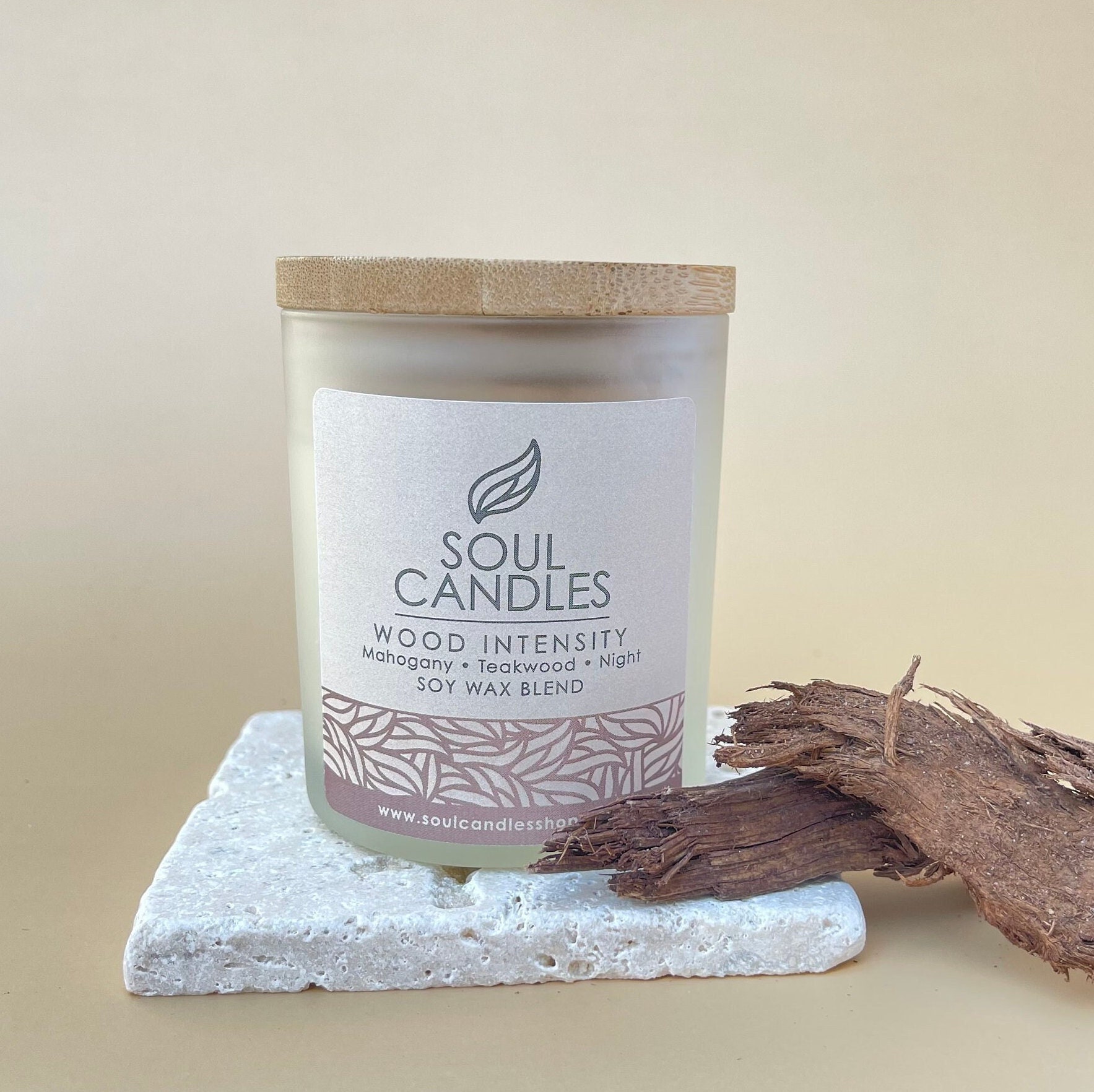Wood Mahogany Teakwood | Soy Wax Blend Candle Gift | Essential Oils |  Scented Candles