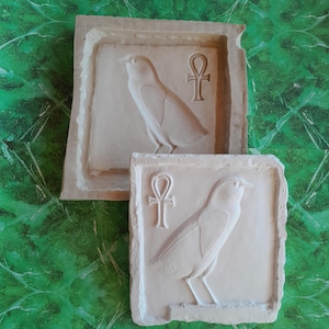 Silicone mold Intaglio Gemme Cameo casting mold Egypt symbol bird DIY casting plaster cast crafting