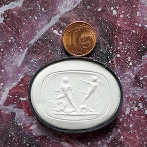 P49 Apollo defeats Python Intaglio Cameo Plaster cast from the collection signed