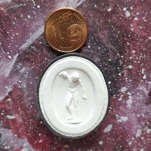 P303 tanzender Faun / Pan  Kamee Gipsabdruck Intaglio Reproduktion einer Daktyliothek von Liberotti