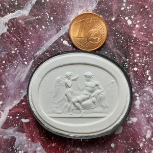 P204, Dionysos und Amor,  Kamee, Gipsabdruck, Intaglio, Abformung aus der Intagliosammlung von Giovanni Liberotti