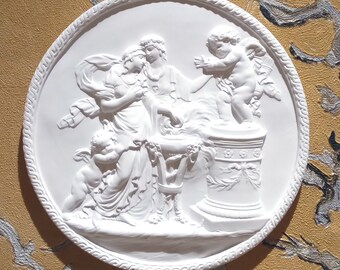 Plaster relief "2 lovers with fire of the gods" according to ancient model