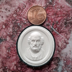 P275 Homer Philosoph Kamee Gipsabdruck Intaglio signiert Pichler