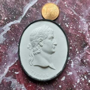 P229, Kaiser Tiberius, 14 - 37 A.C., Kamee/Intaglio/Gipsabdruck,  im Stein bezeichnet