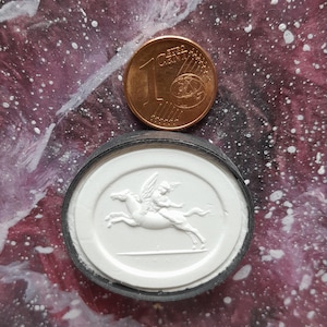 P200 Pegasus und Amor Kamee Gipsabdruck Intaglio Reproduktion signiert Pichler
