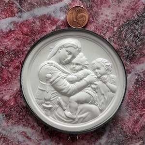 P268 Madonna Seggiola Kamee Gipsabdruck Intaglio Reproduktion signiert
