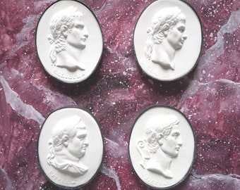 S4D cameos intaglios as a set of 4 male motifs imprints without decoration (starter set)