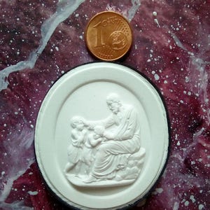 P257 Jesus Blessing Children Cameo Plaster Cast Intaglio Reproduction from the Liberotti Collection of 1836