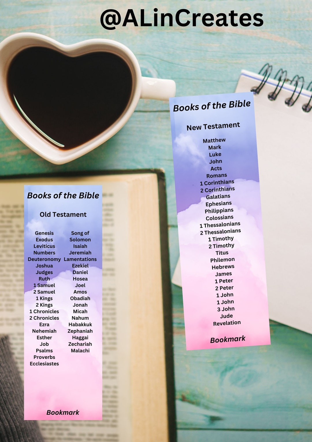 Bookmark I Books of Bible - Etsy