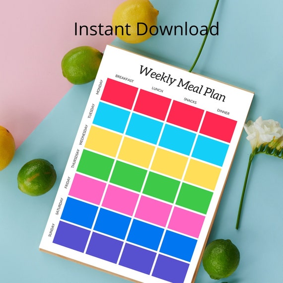 Weekly Meal Planner Printable | Etsy