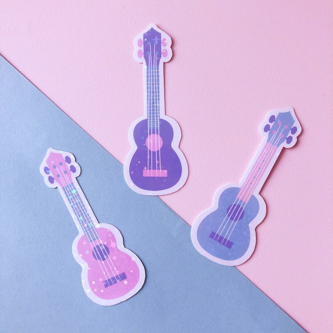 Ukulele Sticker Holographic Sticker Sparkly Sticker laptop Etsy