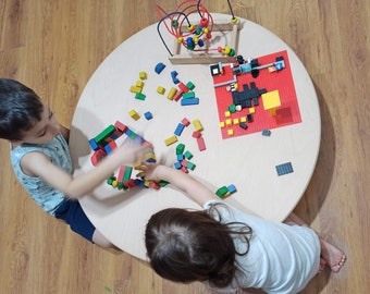 Large Round Kids Table: Wooden MDF Activity & Play Table