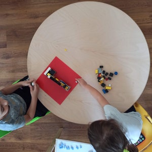 Large Wooden Low Floor Table: Kids Activity Table, Foldable Legs