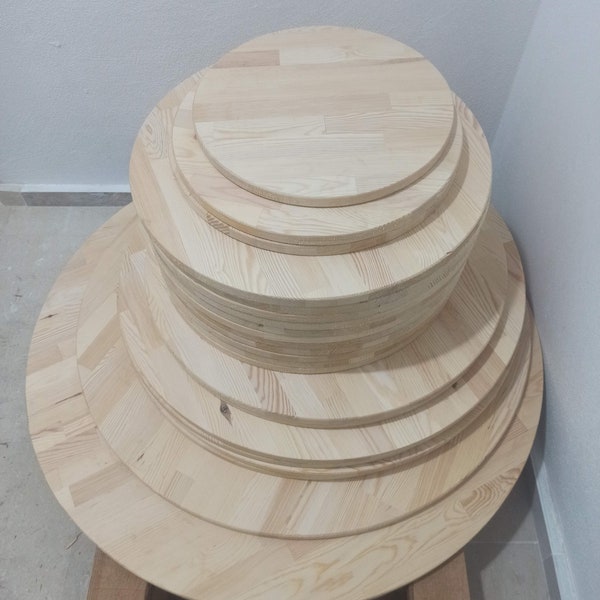 Round wooden table top, Round pine tree cut, Wooden tray, Coffee table top,Solid wood pannel