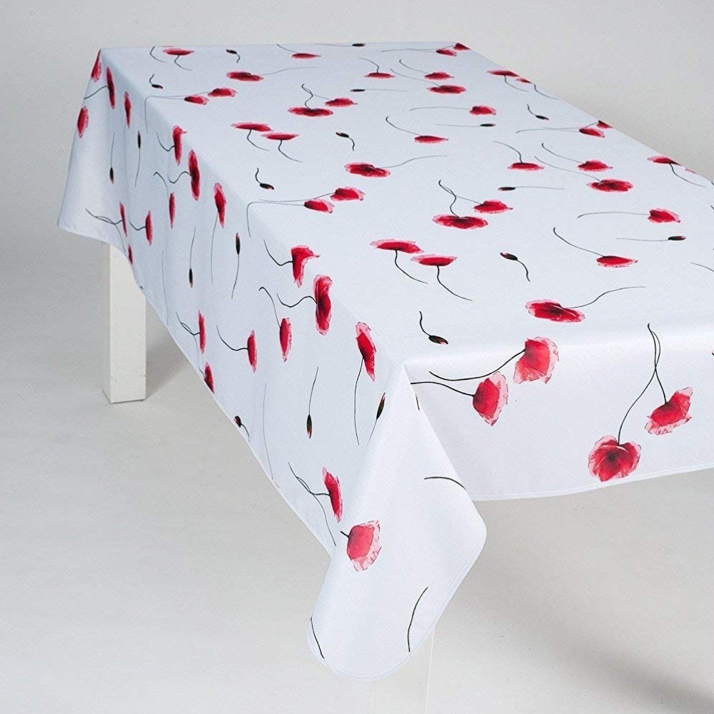 Nappe à Fleurs Coquelicot Rectangulaire Pour Cuisine et Décoration Table Salon