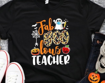 Faboolous Fabulous Boo Teacher Shirt, Cute Ghost Shirt, Funny Halloween Shirt, funny School spirit shirt, Halloween Gift, gift for teacher