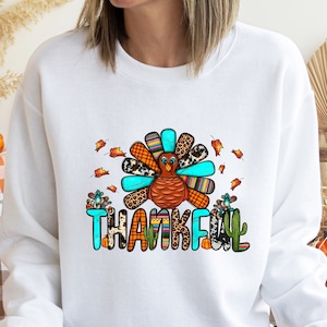Thankful Thanksgiving Turkey shirt, Grateful shirt,Thankful Turkey Tee, Western Thanksgiving shirt, Family matching shirt, Best Seller shirt